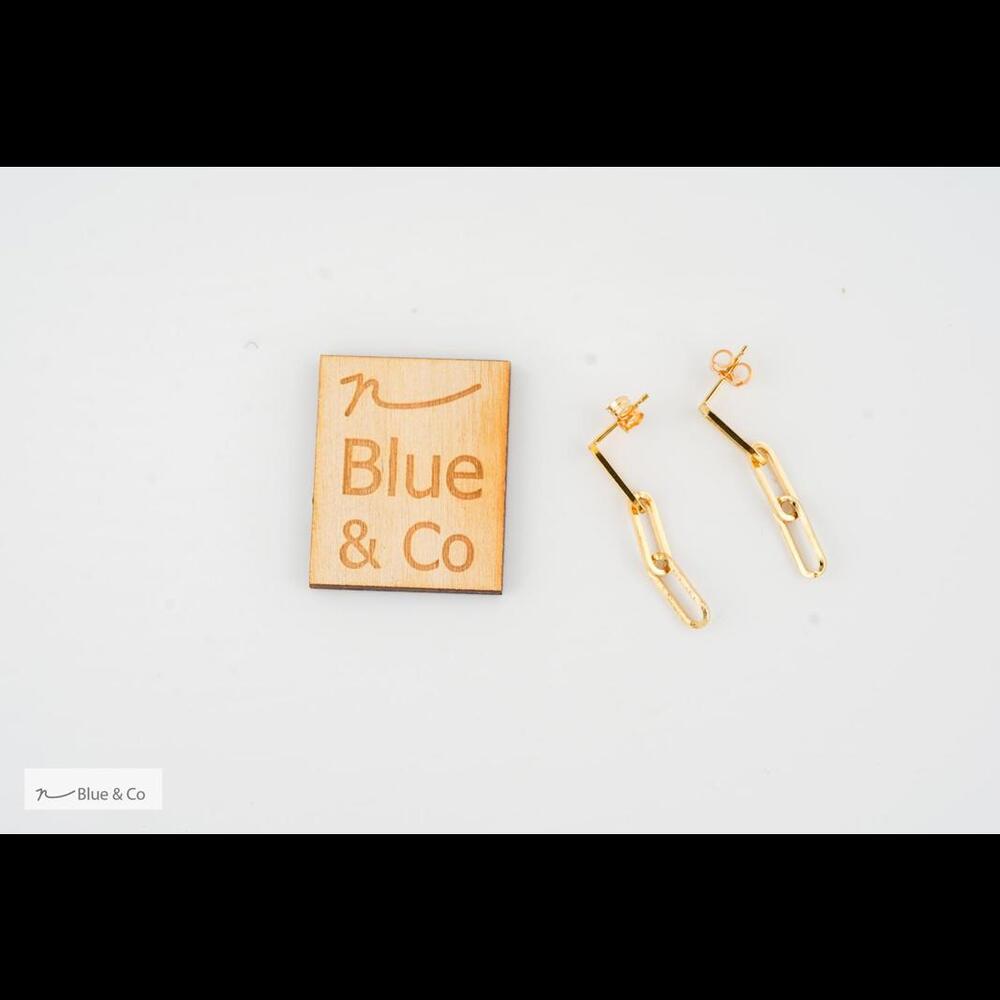 EARRINGS 14/20GF 30.5MM 3 LINK FLT PAPERCLIP - Picture 3 of 5